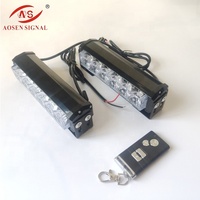 Lumière de grille stroboscopique de patrouille de voiture de barre avant 12v haute luminosité 2 sections 6 led télécommande sans fil voyant d'avertissement