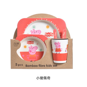 Los niños plato de vajilla 5 unids/set chico de la placa de la cena hogar creativo dibujos animados Natural de fibra de bambú de vajilla de alimentación del bebé <span class=keywords><strong>platos</strong></span> - Product Image 3