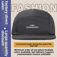 Casquette de baseball en nylon à 5 panneaux - Chapeau imperméable à séchage rapide et protection solaire pour la randonnée et le camping en extérieur, logo personnalisé, casquette d'été respirante