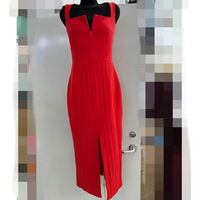 Robe Midi Moulante de Luxe Légère Nouvelle Collection Été pour Femme, Col Bateau, Sans Manches, en Spandex Assorti, Respirante et Écologique