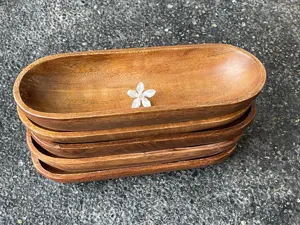 Grandes bols ovales modernes en bois faits à la main, qualité export, pour usage domestique, hôtelier et de restauration, marque RMW, fournisseur indien - Product Image 6