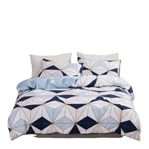 迷人床上用品Amozan 3D打印拉丝床罩枕套4件套床套