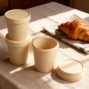 Contenedor de Papel para Alimentos Ecológico y Compostable Personalizado de 8oz, 12oz y 32oz, Precio de Fábrica, para Transporte Conveniente de Alimentos como Sopa de Fideos - Product Image 2