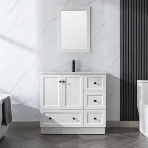 36 "Baño Lavabo individual Vanidad Sistema de cierre suave Gabinetes de baño Vanidades de baño de alta calidad