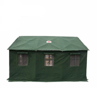 Tente de camping robuste à double couche en toile vert olive, abri imperméable quatre saisons pour les conditions climatiques froides et les interventions de secours en cas de catastrophe