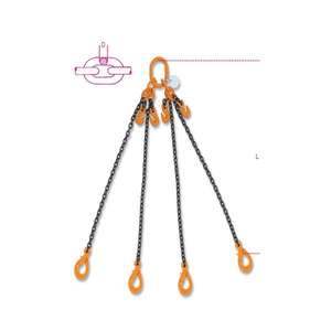 BETA - 080980204 ROBUR-Eslingas de cadena de elevación, 4 Patas, con ganchos de agarre autoblocantes y horquilla, viseras de grado 8, ABRAZADERAS Y CUERDAS - Product Image 1