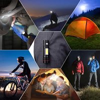 Senter Mini Portabel Taktis Dapat Diisi Ulang 5W XPE 500 Lumen LED Zoom COB Senter USB Tahan Air untuk Perbaikan Berkemah