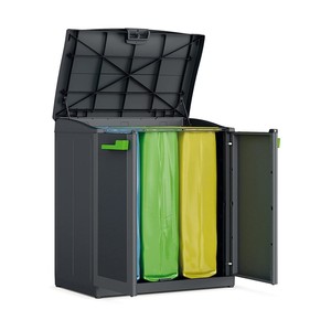 Mueble compacto para residuos MOBY en resina, 90x55 cm, altura 100 cm, antracita - Product Image 1