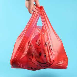 Sacs en plastique personnalisés pour T-shirts, gilets, sacs d'épicerie, sacs de nourriture, sacs en plastique rouge pour produits alimentaires, sacs de courses en plastique en rouleau - Product Image 6