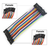 Rangkaian Kabel Pelangi Dupont Kustom 40pin 2.54mm 20cm Kabel Jumper Male to Male Harness Listrik