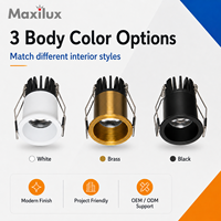 Plafonnier encastré avec options de température de couleur 3000K, 4000K, 6000K, boîtier en aluminium, downlight LED encastré 3W