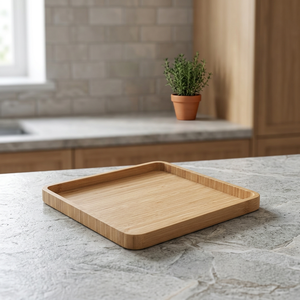Assiette de service en bois gravée de qualité supérieure, écologique, en stock, style moderne et luxueux, provenant d'Inde, HANNAN HANDICRAFT - Product Image 5