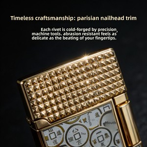 Accendino De Rui <span class=keywords><strong>Lang</strong></span> Sheng Lighter Attract Wealth Treasure, Regalo Creativo per Uomini d'Affari, Incisione Personalizzata, Accendino a Gas Butano con Design Parigi su Entrambi i Lati - Product Image 3