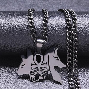Collar con Colgante de Acero Inoxidable con Símbolo Egipcio Antiguo, Collar con <span class=keywords><strong>Cruz</strong></span> de Perro/Gato, Ojo para Mujer/Hombre, Llave del Nilo, <span class=keywords><strong>Amuleto</strong></span> Africano - Product Image 2