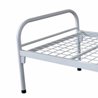 Lit simple en métal moderne et durable, taille standard, pour personnel et employés, vente en gros d'usine