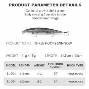 Iscas de Pesca Atacado 11g/15g Isca Artificial Flutuante Minnow Isca Rígida para Pesca de Praia e Robalo - Product Image 2