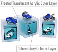 Cubes d'affichage en acrylique personnalisés 3 pièces Blocs rectangulaires en acrylique moderne Rehausseurs de présentoir pour objets de collection Bijoux Parfum Décor