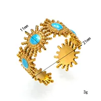 Böhmischer Sonnenstrahl-Ring mit Weißer Emaille, Verstellbar, Offen, aus Edelstahl, Vielseitiger Modeschmuck für Damen, Tägliches Tragen
