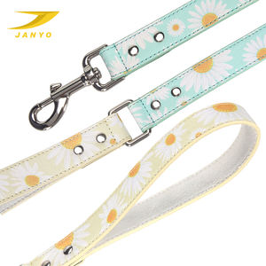 <span class=keywords><strong>Collar</strong></span> de cuero PU con estampado de contraste, correa de perro con patrón personalizado - Product Image 6