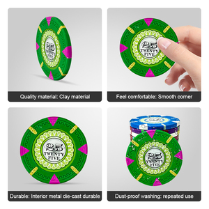 Fichas de póquer de arcilla de 40mm, ficha de juego de casino para juego de mesa de cartas, accesorios de mesa de póquer de monedas de 14g - Product Image 4