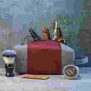 Bolsa de Aseo Personalizada con Logotipo, de Cuero PU para Hombre, Bolsa de Maquillaje Ecológica de Lona, Bolsa de Afeitado Retro para Accesorios de Aseo - Product Image 3