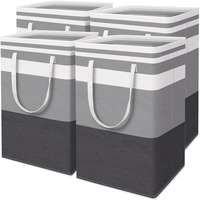 Panier à linge pliable grand format robuste avec poignées allongées en Oxford, organisateur de rangement de qualité pour salle de bain, dortoir, maison