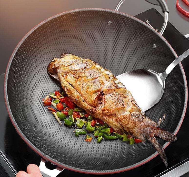 家庭用3サイズハニカムノンスティック中華鍋アイアンパン| Alibaba.com