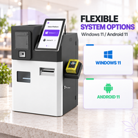 Kiosque de paiement en espèces personnalisé en libre-service avec lecteur de billets, lecteur de codes-barres et SDK pour un paiement intelligent en intérieur