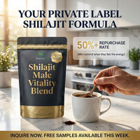 NuCoreBio OEM Marque Privée Poudre d'Extrait de Shilajit de l'Himalaya 30 Sachets Ashwagandha KSM66 Énergie Endurance Vitalité Vitamine C en Pot