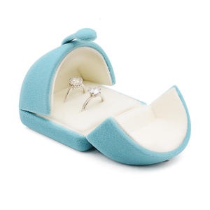 กล่องเครื่องประดับแบบเปิดประตูคู่ดีไซน์แฟชั่นคุณภาพสูงกล่องใส่เครื่องประดับต่างหูสร้อยคอจี้กำมะหยี่กล่องของขวัญเครื่องประดับ - Product Image 5