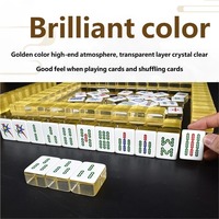 Jeu de Mahjong Portable Moderne en Acrylique Solide avec Tuiles Anti-Triche à Frottement Manuel pour Loisirs et Divertissement à Domicile