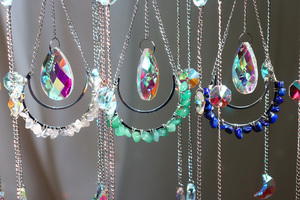 Attrape-soleil en cristal naturel argenté, attrape-soleil en cristal argenté, prisme arc-en-ciel, carillon éolien - Product Image 4