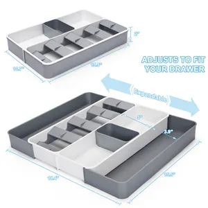 多機能キッチン食器収納拡張可能な引き出しオーガナイザー器具ホルダー調節可能なカトラリートレイ