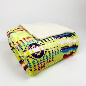 Mantas de lana con estampado nativo directo de fábrica Mantas de Sherpa con estampado de lana <span class=keywords><strong>Azteca</strong></span> para invierno - Product Image 4