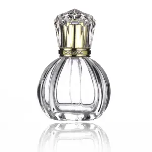 Bouteilles de parfum en verre vides rechargeables de luxe de haute qualité de 50ml avec boîte en gros