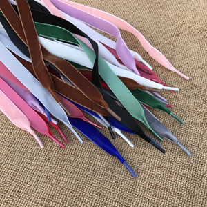 Cordones de seda de terciopelo de 16mm de ancho, cordones planos de cuero de 80-180cm, cordones planos de poliéster coloridos para zapatos - Product Image 1