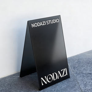 Panneau publicitaire <span class=keywords><strong>en</strong></span> acier inoxydable <span class=keywords><strong>en</strong></span> forme de A pour extérieur, café, boutique, restaurant, devanture de magasin, <span class=keywords><strong>trottoir</strong></span>, panneau durable - Product Image 3