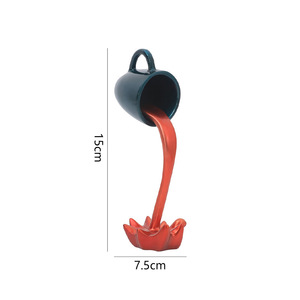 Sculpture de tasse à café suspendue en résine faite à <span class=keywords><strong>la</strong></span> main, illusion 3D de coulée, 15 cm, blanc mat, décoration de bureau, bar, café, cuisine, cadeau - Product Image 5