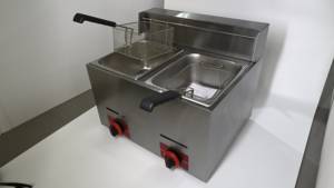 Friteuse à gaz commerciale en acier inoxydable OUTE 6L+6L, GPL/GNL, avec deux brûleurs et une puissance de 10 kW pour les restaurants de restauration rapide - Product Image 2