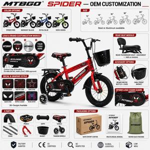 <span class=keywords><strong>Bicicleta</strong></span> Infantil MTBGO de Alta Calidad para Niños de <span class=keywords><strong>12</strong></span>, 14 y 16 Pulgadas con Diseño de Spider-Man, Cuadro de Acero de Una Velocidad y Asiento Ajustable - Product Image 3