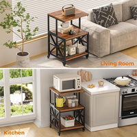 Support d'imprimante avec étagère de rangement, chariot d'imprimante roulant avec roulettes, presse à chaud, imprimante 3D, chariot à micro-ondes à 3 niveaux, îlot de cuisine