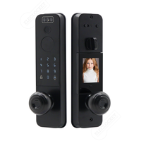 Serrure de porte intelligente à reconnaissance faciale noire, empreinte digitale, mot de passe, carte IC, application Tuya pour porte de chambre