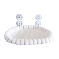 Hamac pour chat en peluche rayé, pliable et épaissi, avec ventouses robustes pour balcon et fenêtre - Lit pour chat corpulent toutes saisons