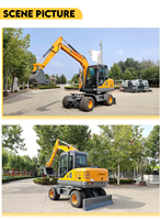 Excavatrice sur roues 7T, compatible conteneur, longueur 6200 mm, hauteur 2920 mm, expédition facile dans le monde entier