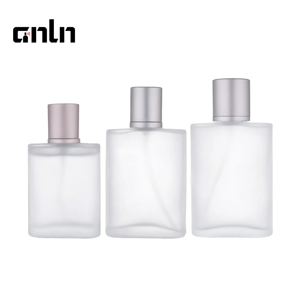 ANLN Botol Parfum Semprot Kabut Kaca, Grosir Mewah 30Ml 50Ml 100Ml Bentuk Oblate Buram