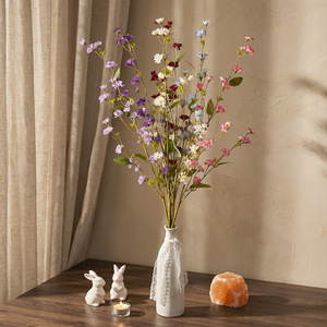 Bouquet de fleurs artificielles en soie, couleurs mélangées, tissu plastique, décoration de mariage, décoration de la maison, arrangement floral - Product Image 1