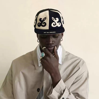 Casquette de baseball unisexe à visière plate, style streetwear vintage, noire et blanche, avec empiècements Tai Chi, personnalisation en usine