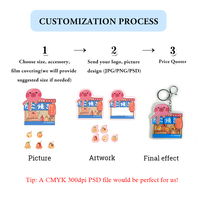 Porte-clés créatif ouvrable en acrylique imprimé personnalisé, breloques anime mignonnes, accessoires de porte-clés en plastique Kawaii, jouets