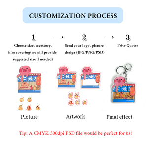 Sáng tạo có thể mở ra dễ thương tùy chỉnh in Anime Acrylic Shaker Keychain phụ kiện quyến rũ Kawaii nhựa móc chìa khóa đồ chơi - Product Image 6