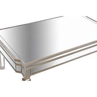 Table basse miroir en MDF 108x61x44 Argent